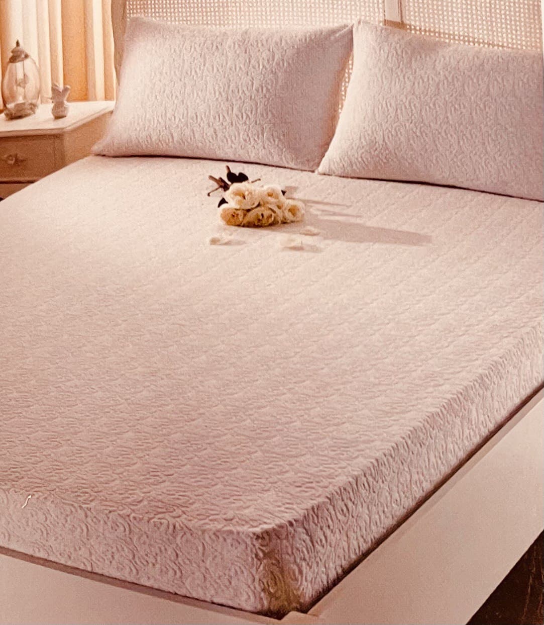 

Комплект постельного белья Tivolyo Home Коттон 80 Микрофайбр 20 Havlu 220 x 240 темно розовый