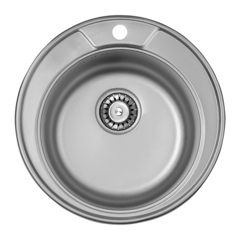 

Кухонная мойка из нержавеющей стали круглая 18 на 49 на 49 см в комплекте с сифоном ULA 7104 Micro Decor 0,8 мм