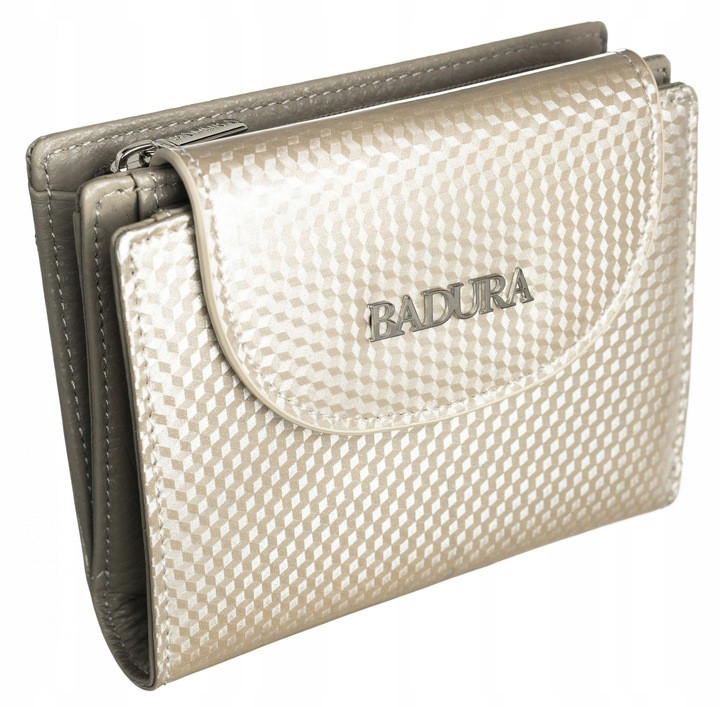 

Жіночий шкіряний гаманець Badura з RFID 9,5 х 11,5 х 3 (B-41373P-SBR) - бежевий