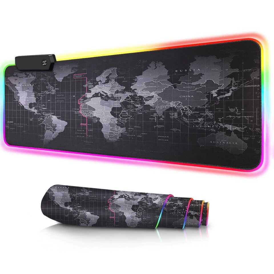 

Игровой коврик для мыши с подсветкой большой 80х30 см LED PAD World Map XL (MP-19198)