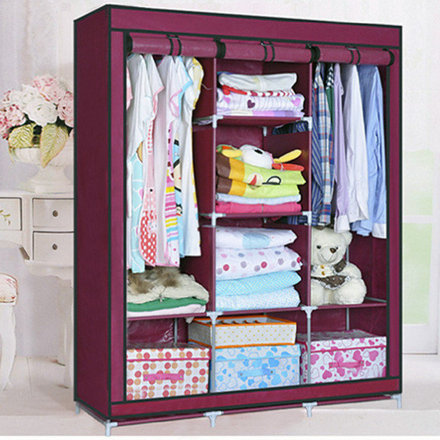 

Шкаф тканевый Storage складной HCX «88130 bordo» 130х45х175 см Бордовый (780ктд)