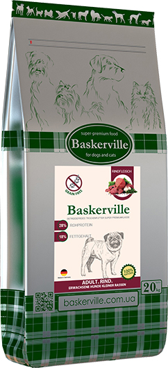 

Cухой корм для собак Baskerville HF Adult без зерновой мясо говядины сухие ягоды батат Small Breed 20 кг