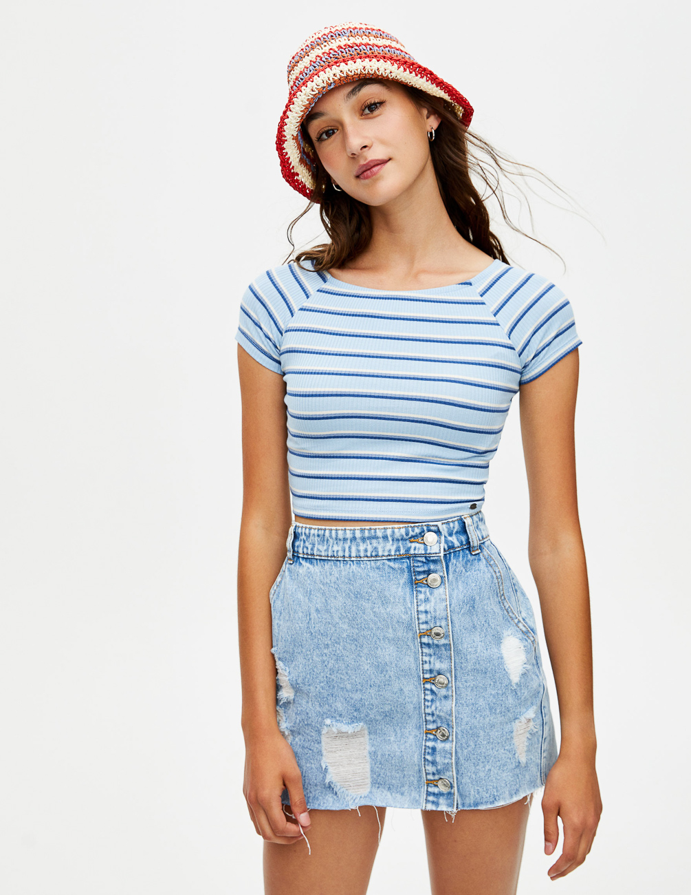 

Футболка PULL & BEAR Ж1066151 (9239/316/432) цвет голубой S