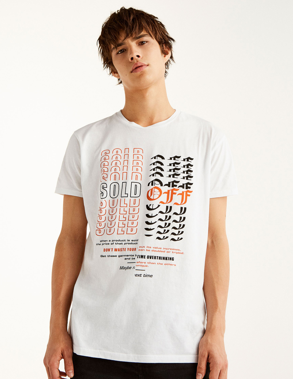 

Футболка PULL & BEAR М0111761 (5230/543/250) цвет белый XS
