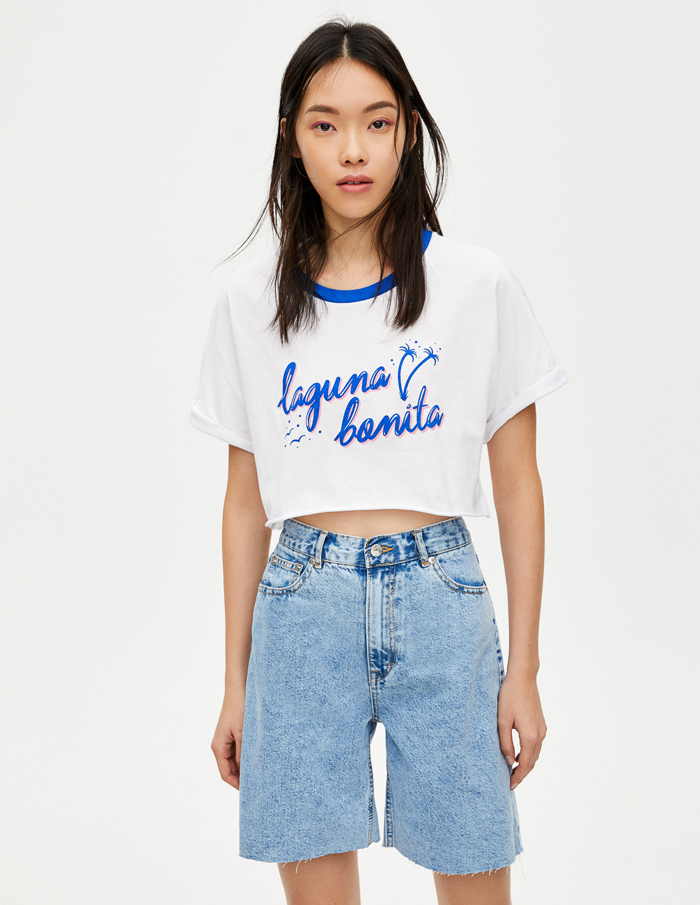 

Футболка PULL & BEAR Ж1066070 (9230/303/250) цвет белый L
