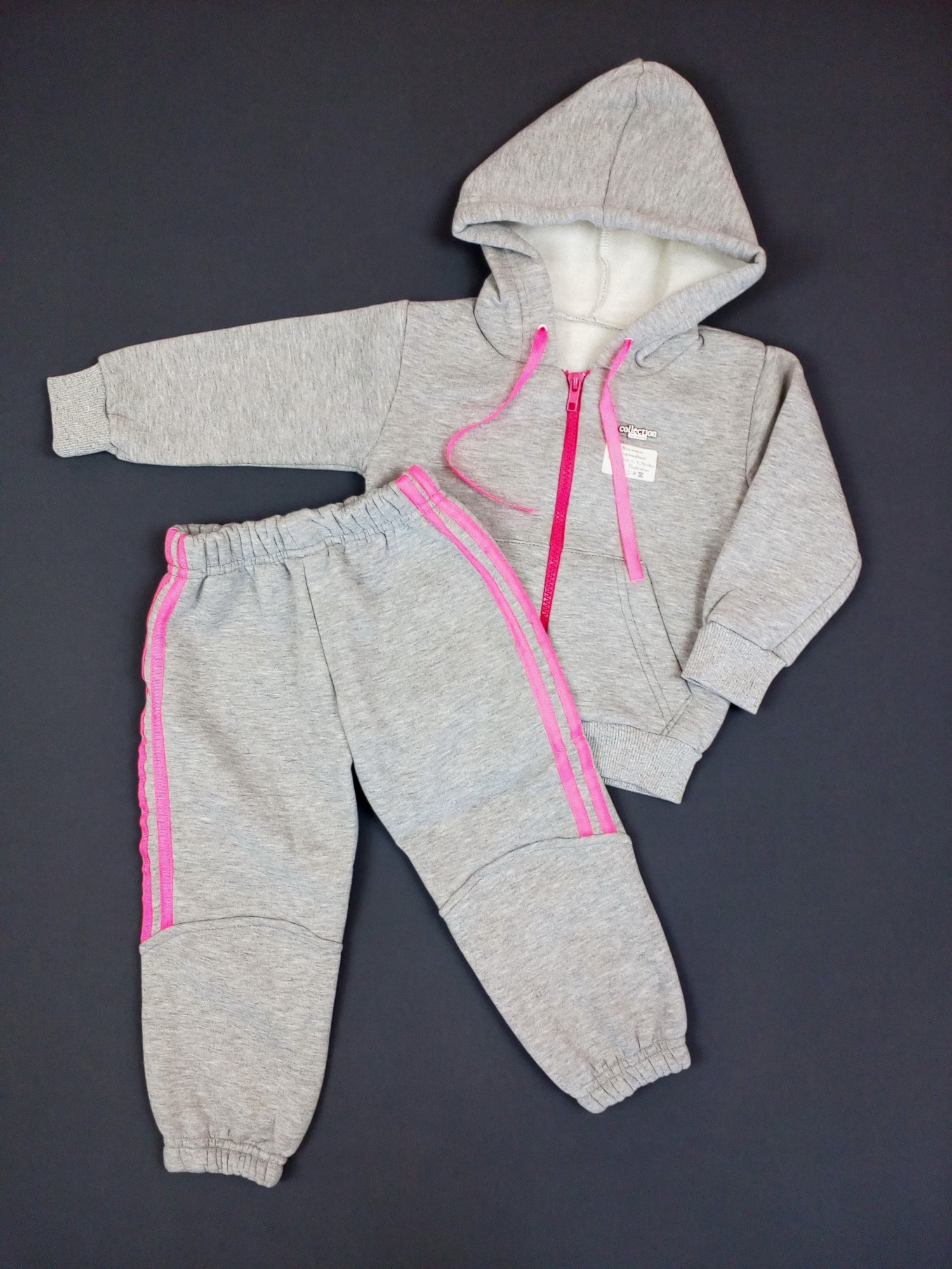 

Костюм спортивный для девочки кофта + штаны Baby Life 80-86см серый 21-16
