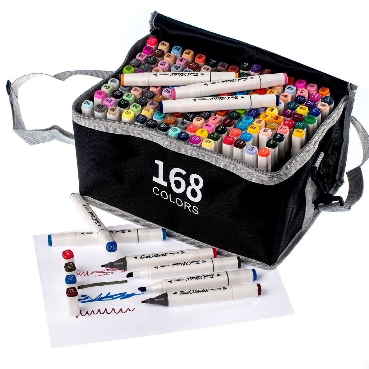 

Набор двусторонних скетч-маркеров для рисования Touch 168 pcs