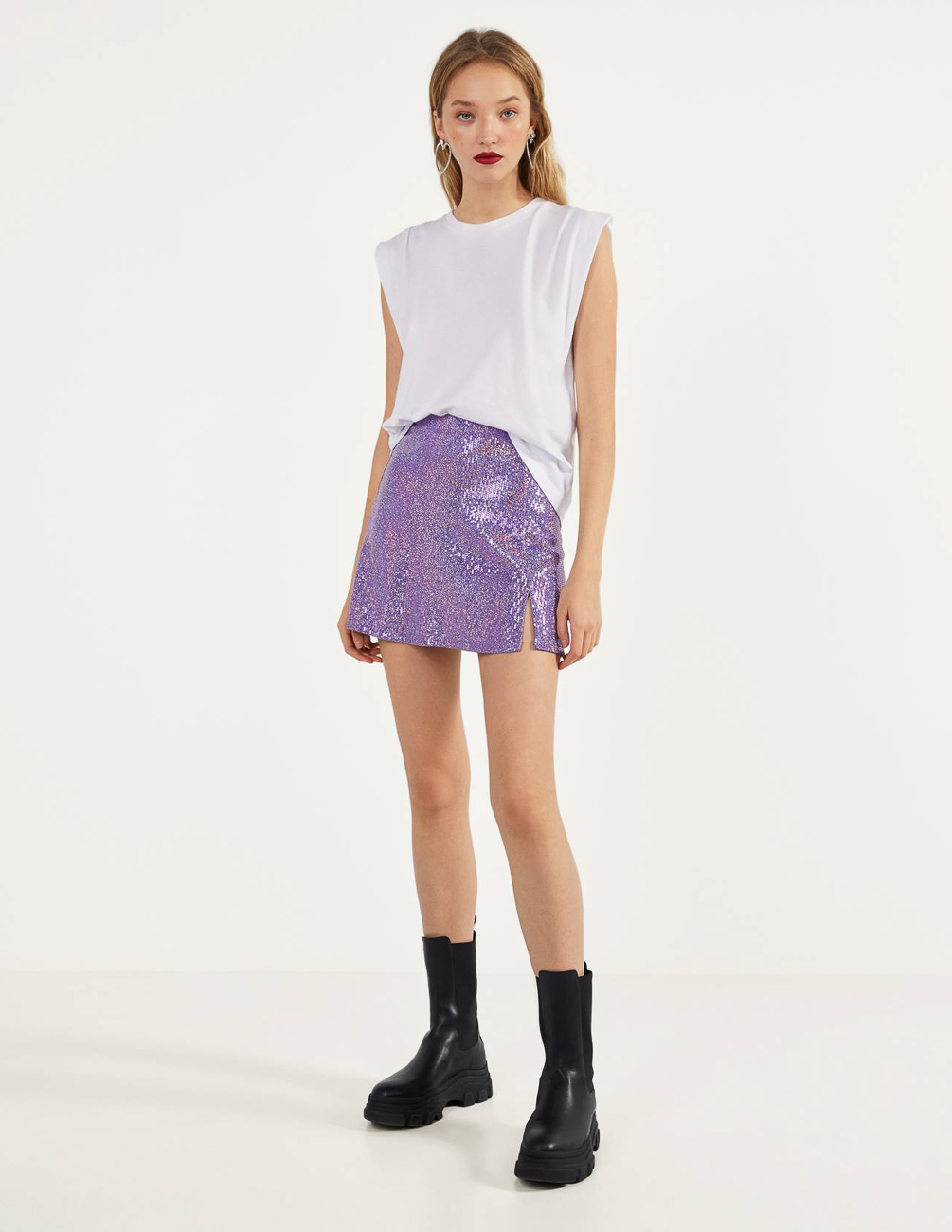 

Юбка Bershka Ж1064626 (0612/187/612) цвет сиреневый XS
