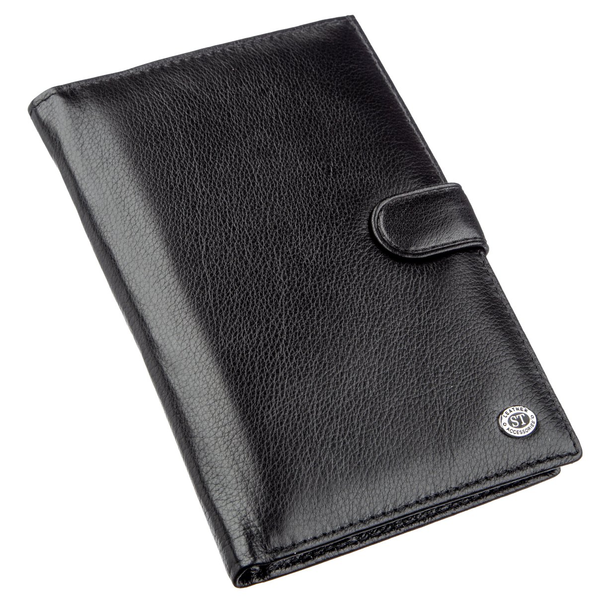 

Мужской кожаный кошелек-визитница ST Leather 11,5х17,5 см Черный 000158653