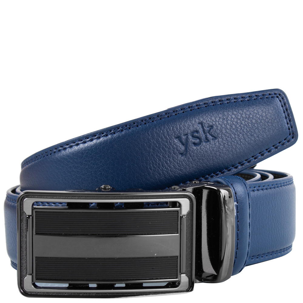 

Мужской кожаный ремень (SHI8112-9) YSK 115х3,5 см Синий 000157445