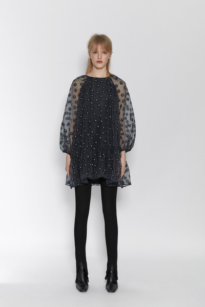 

Платье Zara XS Серое с белым (1203-917)