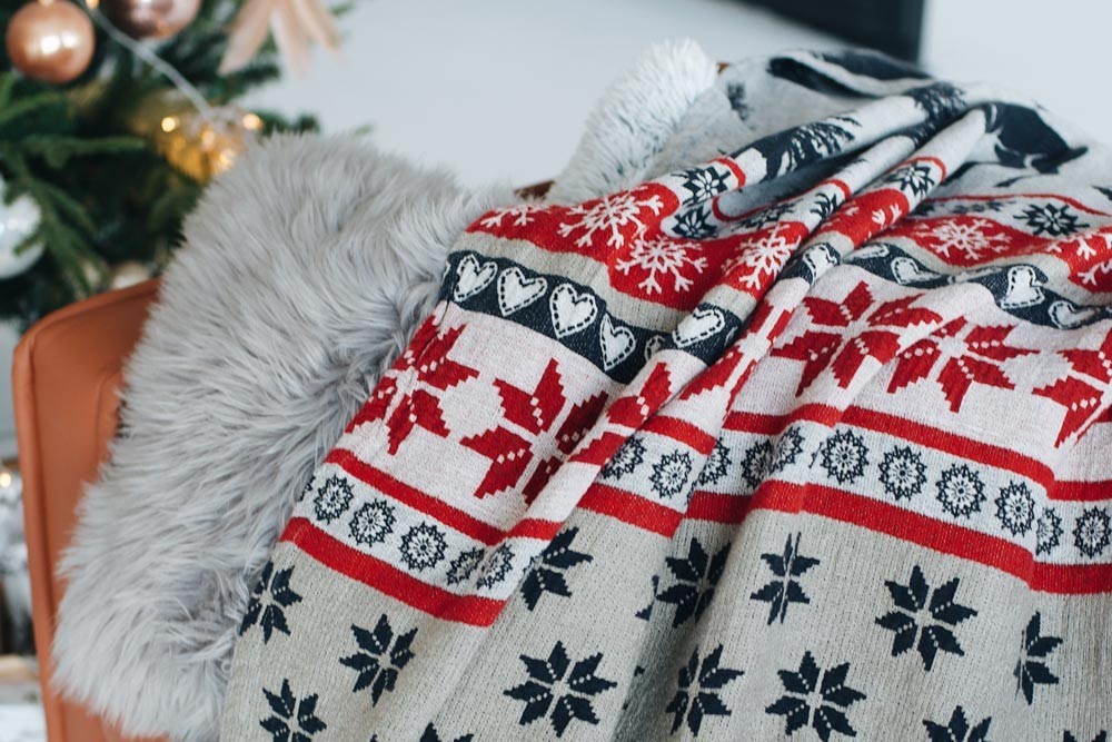 

Плед Owl Lapland из льна 120x170 см новогодний