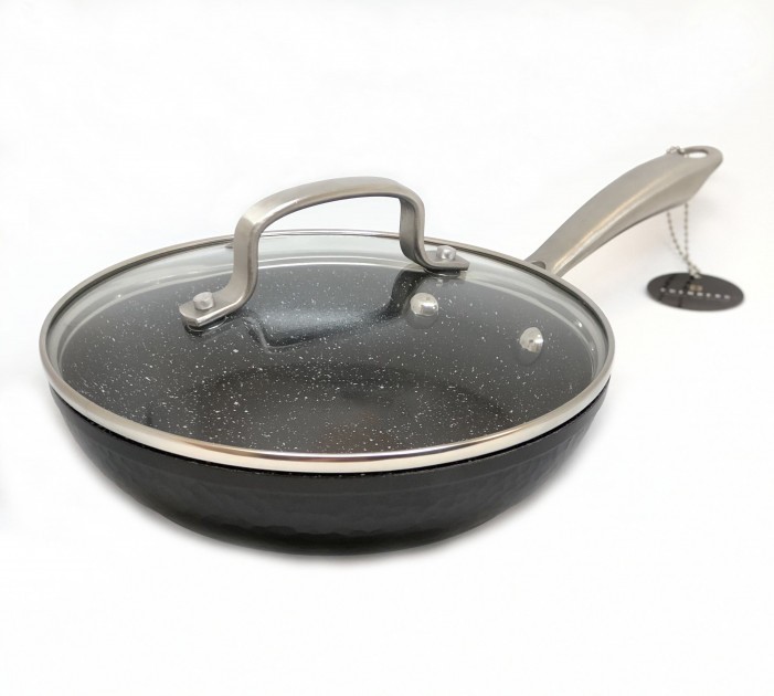 

Сковорода антипригарная 24 см Edenberg с мраморным покрытием и крышкой EB-3348