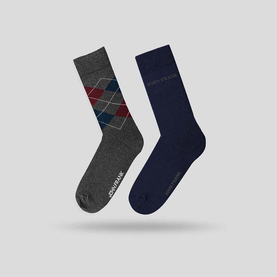 

Набор носков John Frank JF2LS19W23 -45 2 пары Серый с темно-синим, Набор носков John Frank JF2LS19W23 40-45 2 пары Серый с темно-синим