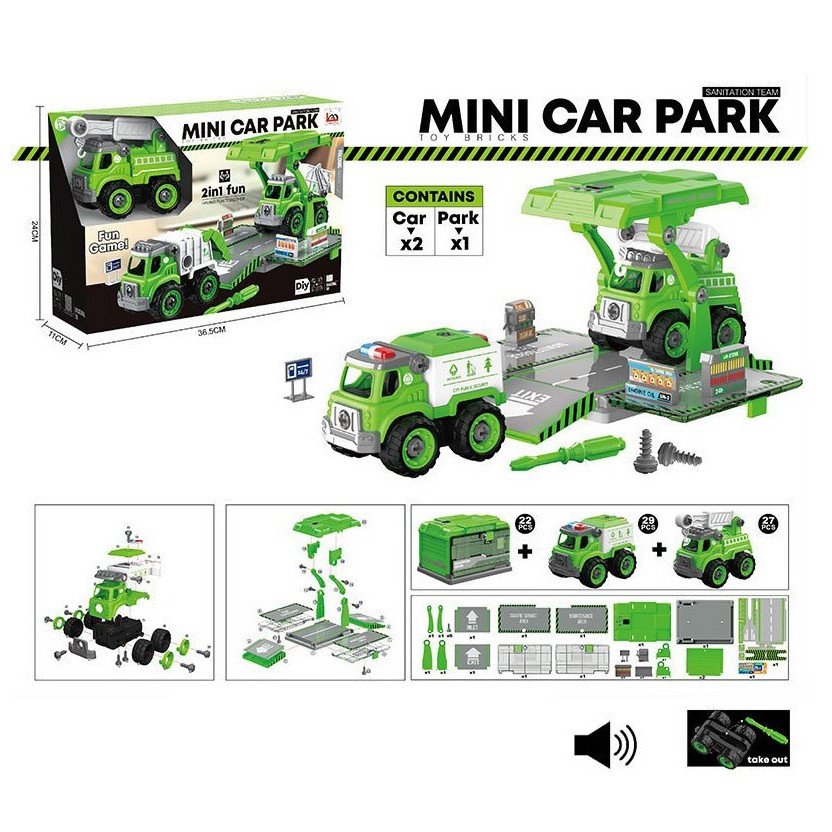 

Конструктор Lei Meng Toys Mini Car Park с инструментами LM9048-2ARY