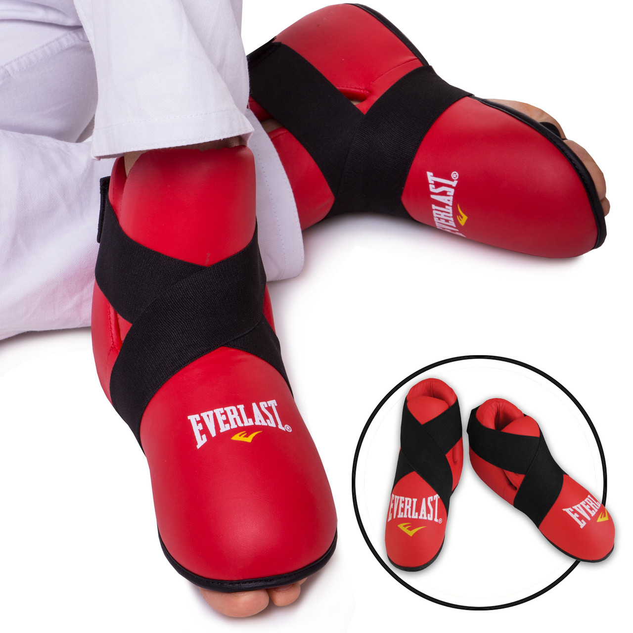 

Футы для кикбоксинга, тхэквондо Everlast Heroe 1977 размер XL (42-43) красные