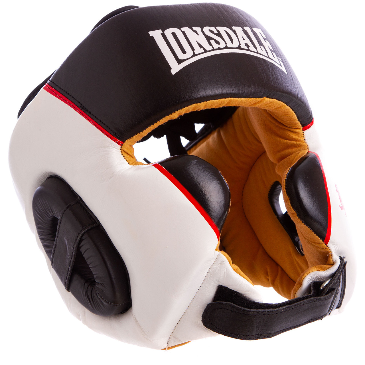 

Шлем боксерский кожаный в мексиканском стиле Lonsdale Heroe 8341 размер М Black-White