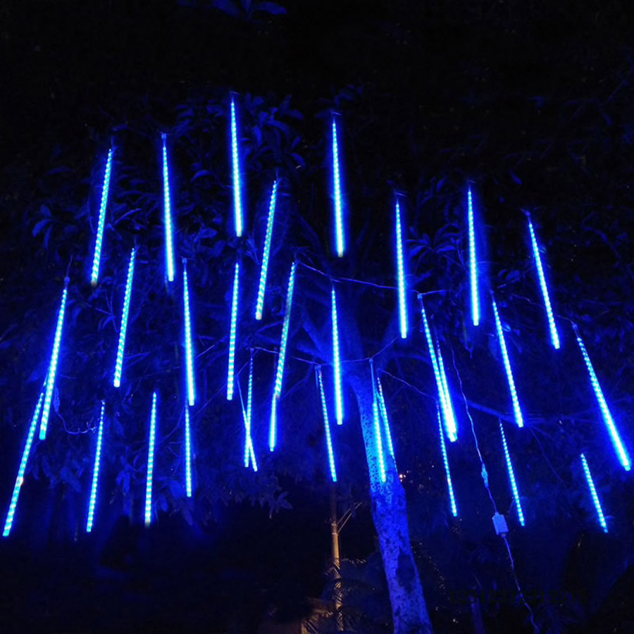 

Светодиодная гирлянда X-mas 4 метра Метеоритный дождь Тающие Сосульки LED 50 см Синяя