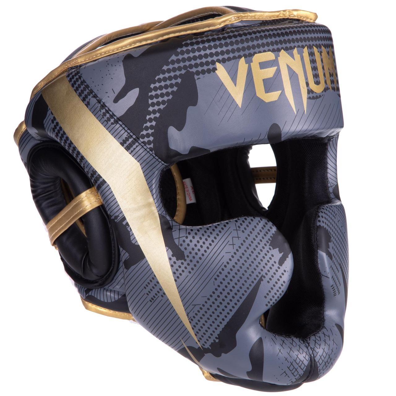 

Шлем боксерский с полной защитой Venum Heroe 2529 размер XL Grey-Black-Gold