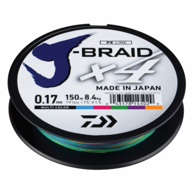 

Шнур Daiwa J-Braid X4E 0,10mm 150m Multi Color