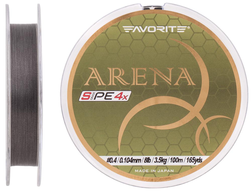 

Шнур Favorite Arena PE 4x 100m (silver gray) #0.4/0.104mm 8lb/3.5kg