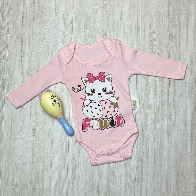 

Детский боди Bebio baby с принтом для девочки 68 см розовый