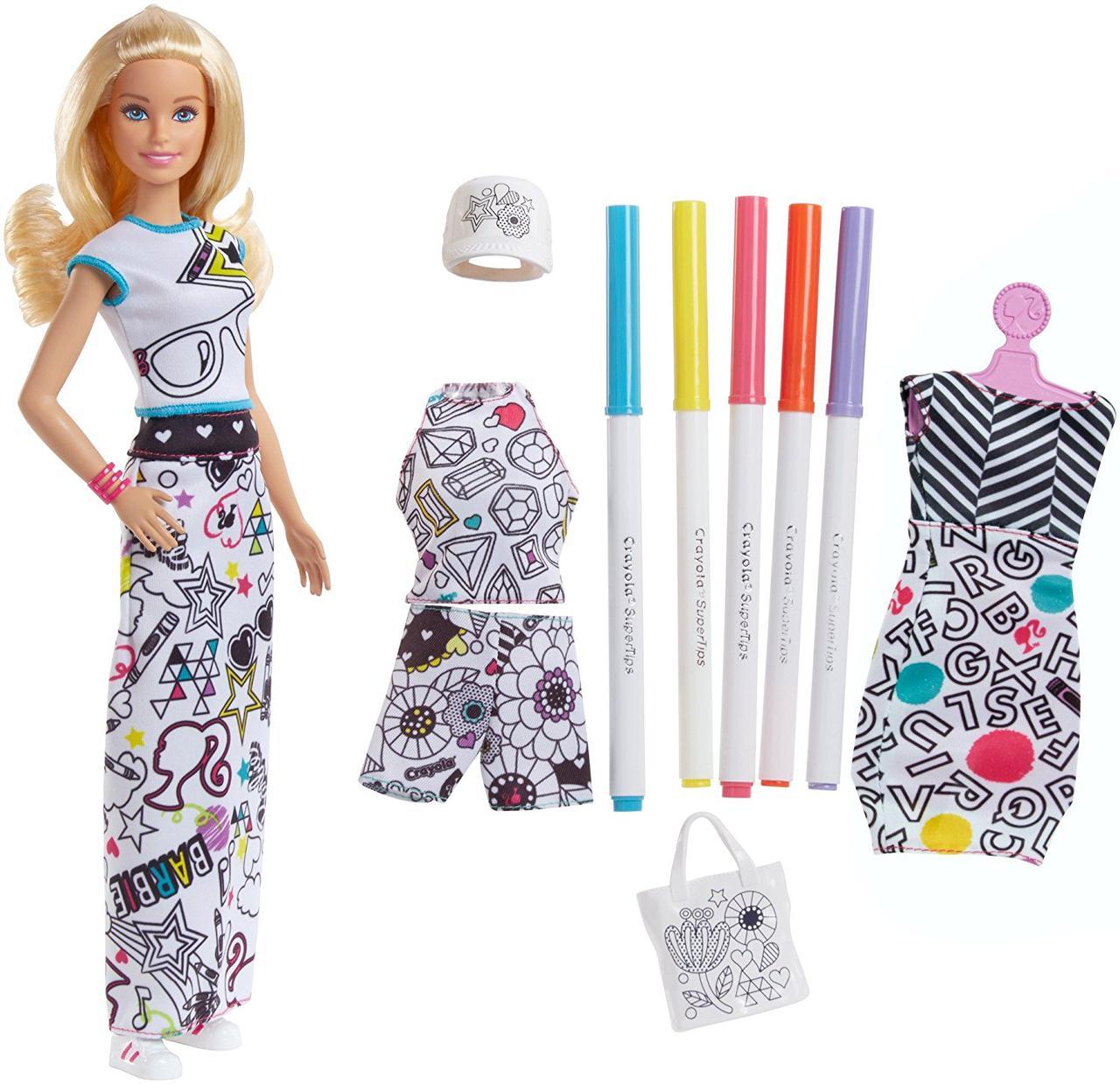 Набор кукла Барби дизайнер CRAYOLA Barbie Crayola Color-in Fashions ...