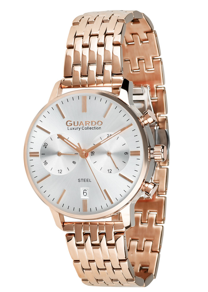 

Часы мужские Guardo S01476(1)-5 розовое золото