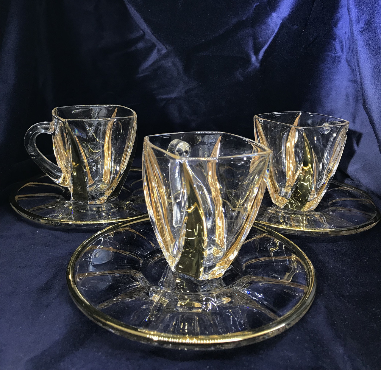 

Кофейный сервиз Bohemia FLOWER Crystal Gold 180 мл на 6 персон