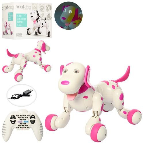

Собака робот Smart Dog интерактивная на радиоуправлении Happy Cow розовая 777-338-1
