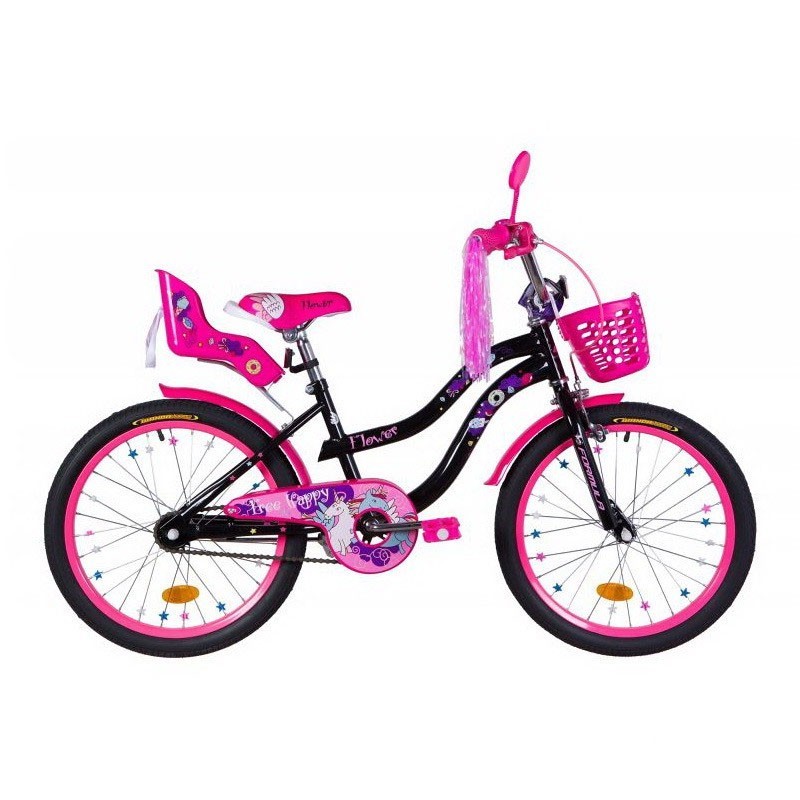 

Велосипед Velotrade 20" Formula FLOWER PREMIUM рама-13" 2021 черный с розовым OPS-FRK-20-135