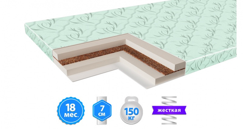 

Мини-матрас ComFort кокос топпер 180Х190