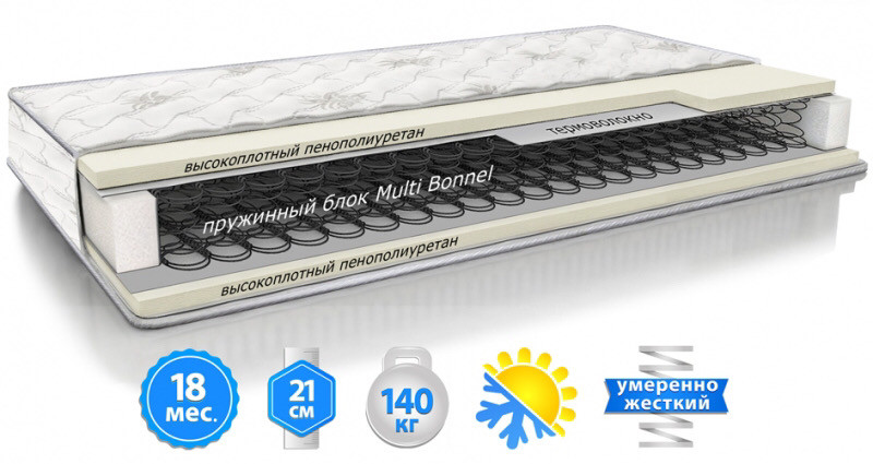 

Матрас ортопедический STANDART PLUS двухсторонний жёсткий зима лето 120*190