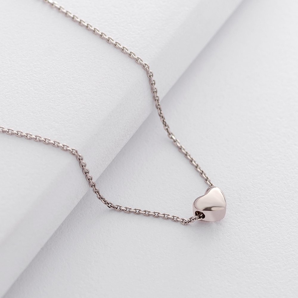 

Серебряное колье с сердечком 18704 Оникс 40