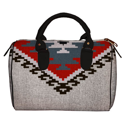 

Сумка бочонок Barrel Presentville Красно-серый орнамент 28x18x17 см