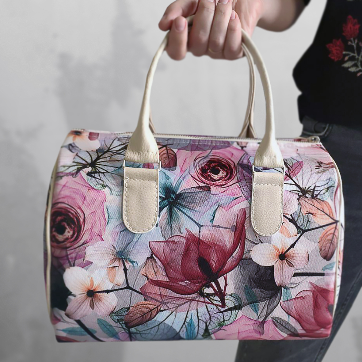 

Сумка бочонок Barrel Presentville Цветы 28x18x17 см