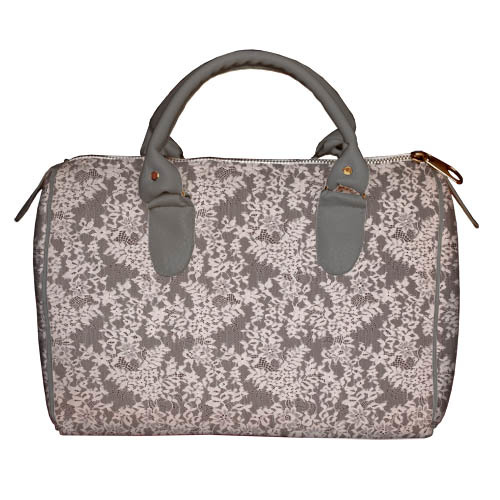 

Сумка бочонок Barrel Presentville Gray flowers on gray background 28x18x17 см