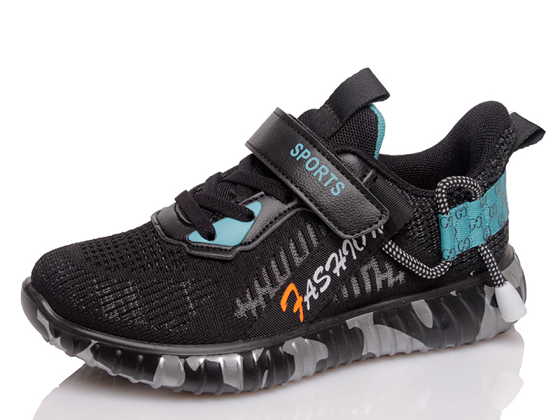 

Детские кроссовки деми Kidsmix A860 BLACK-BLUE для мальчика Черный р.32 (20 см.)