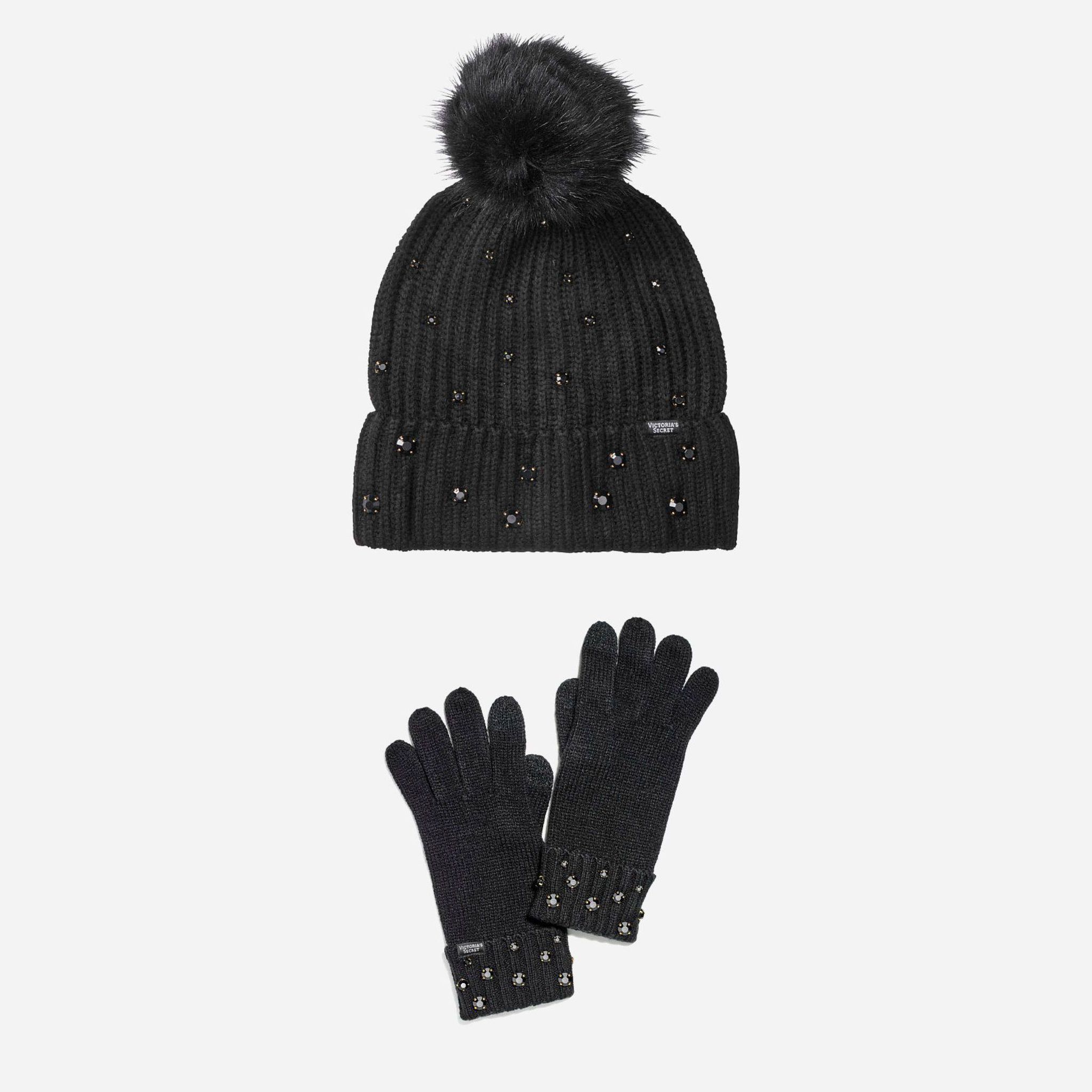 

Комплект (шапка + перчатки) Victoria's Secret 891038395 Черный