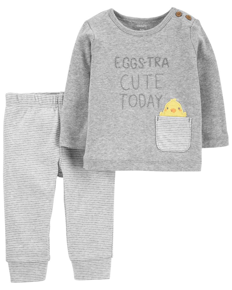 

Комплект (кофта + штанишки) Carters 1K543610 12M 72-76 см Серый Желтый