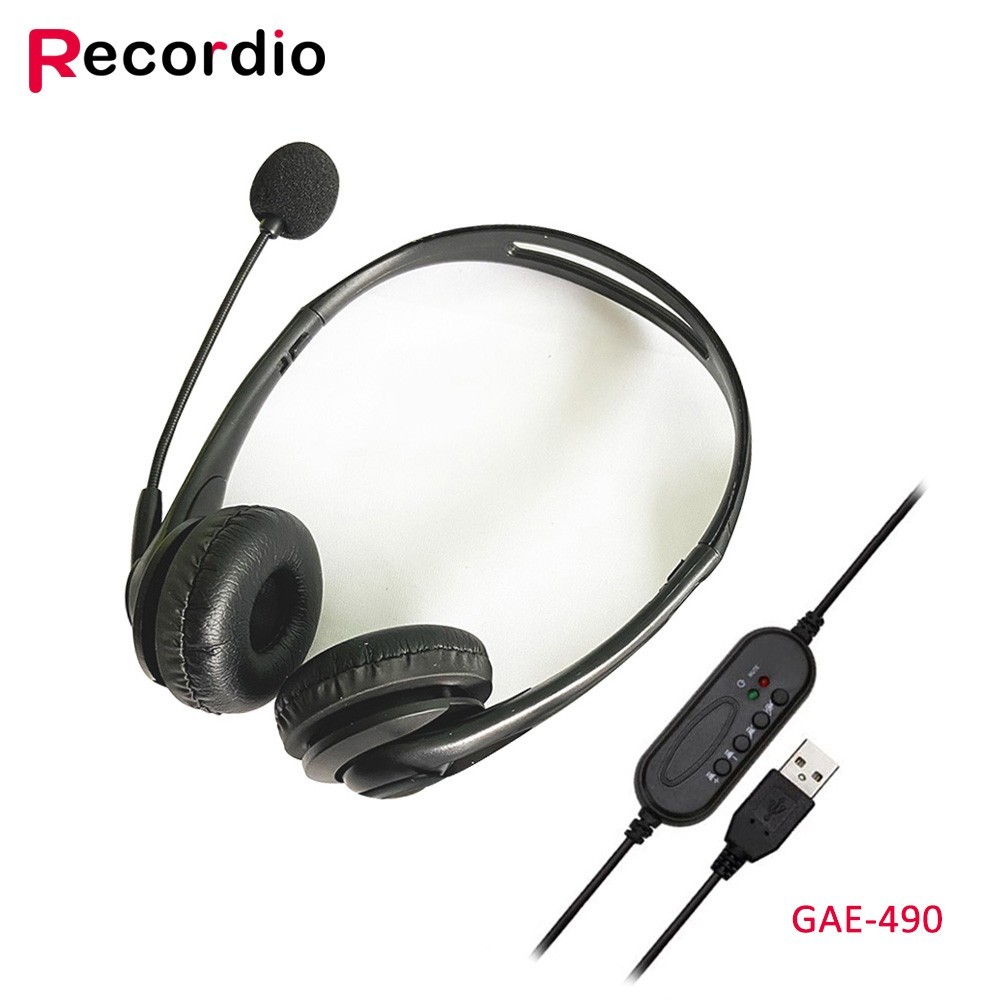 

Наушники игровые Recordio с микрофоном GAE-490 USB Blak
