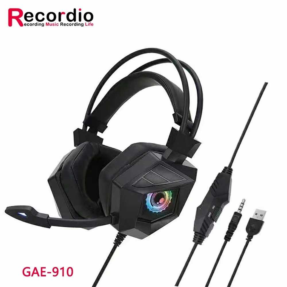 

Наушники игровые Recordio с микрофоном и подсветкой GAE-910 Blak