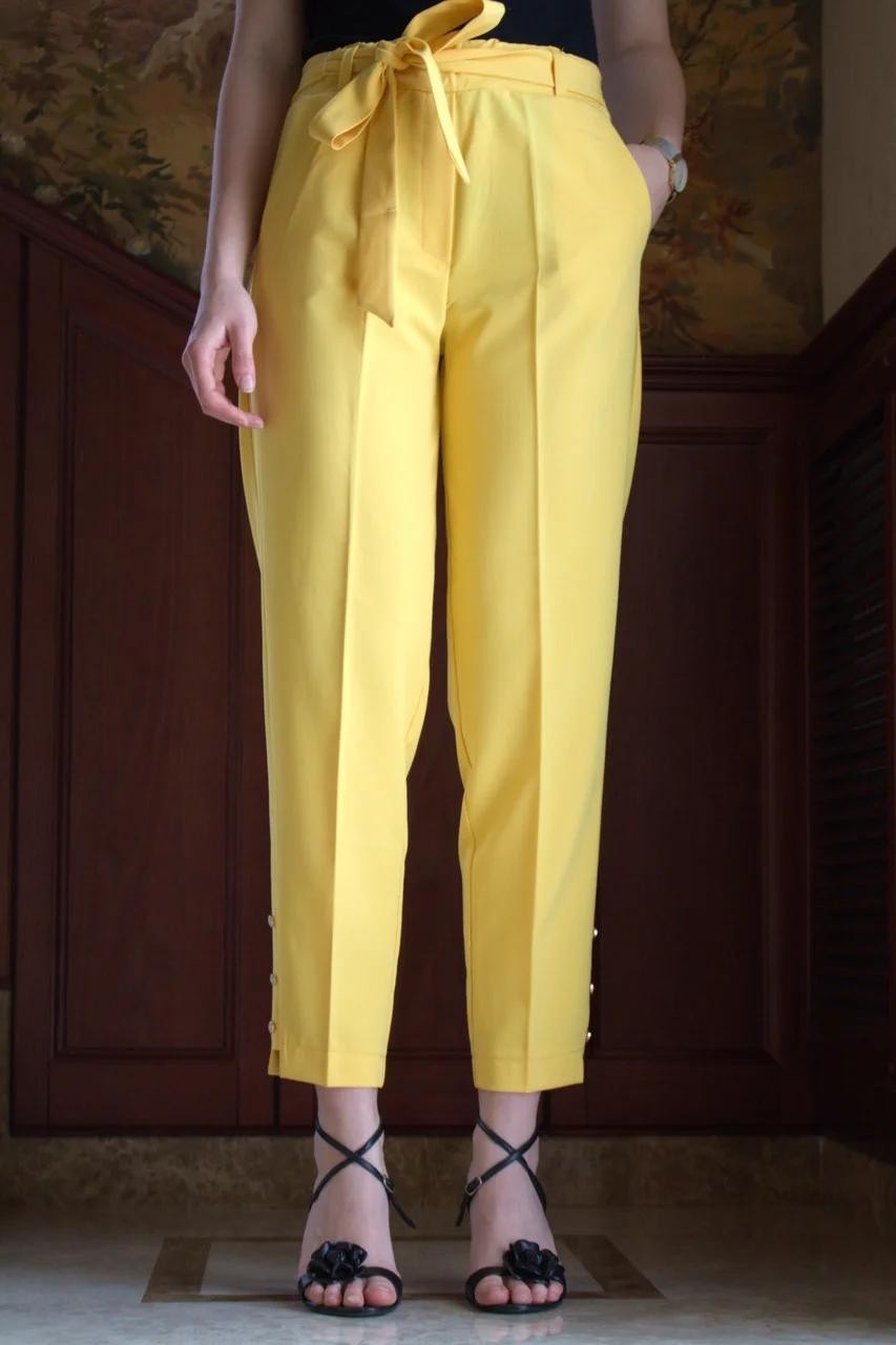 

Брюки Classic Fashion летние женские брюки на резинке с поясом желтого цвета  3XL, Брюки Classic Fashion летние женские брюки на резинке с поясом желтого цвета 54 3XL