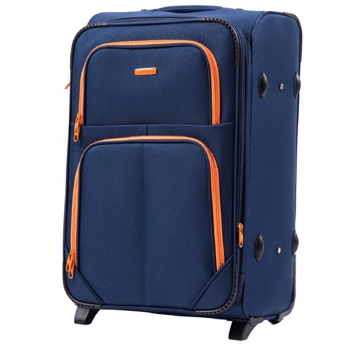 

Чемодан тканевый WINGS 214 средний темно-синий 2 колеса