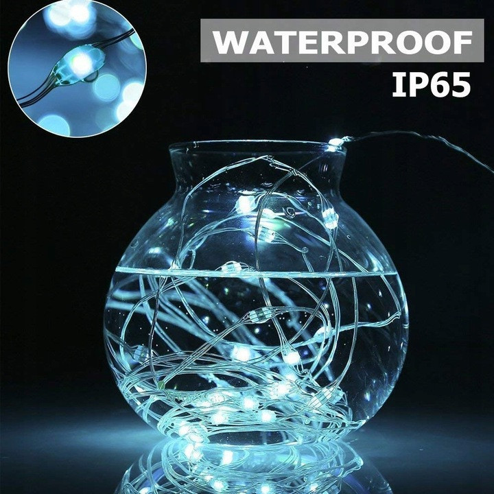 

Светодиодная водоотпорная гирлянда Капля росы 10м 100led на батарейках белая