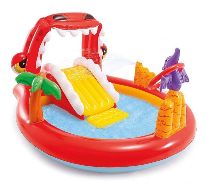 

Игровой центр бассейн Intex 57163 Счастливый Дино с фонтаном, горкой и игрушками