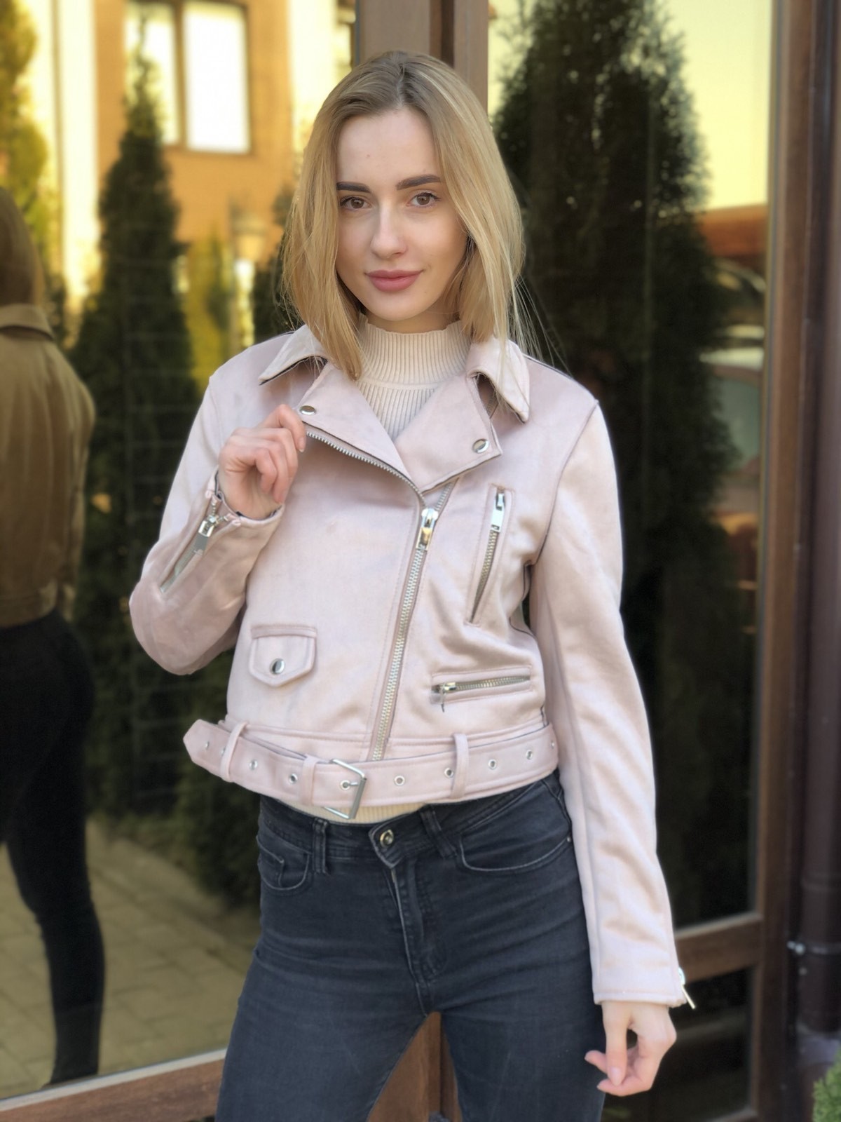

Куртка косуха замшевая ATFT Basic  Пудра 2607, Куртка косуха замшевая ATFT Basic S Пудра 2607