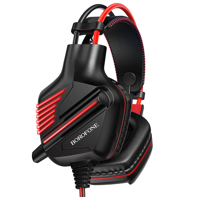 

Игровые наушники накладные BOROFONE Gaming LED Racing headphones Hi-Res BO101 black-red