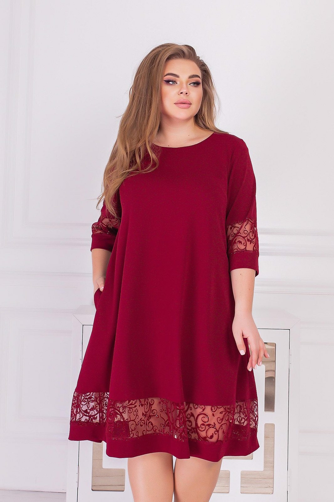 

Платье Asphodel ​ батал бордо 56 4XL