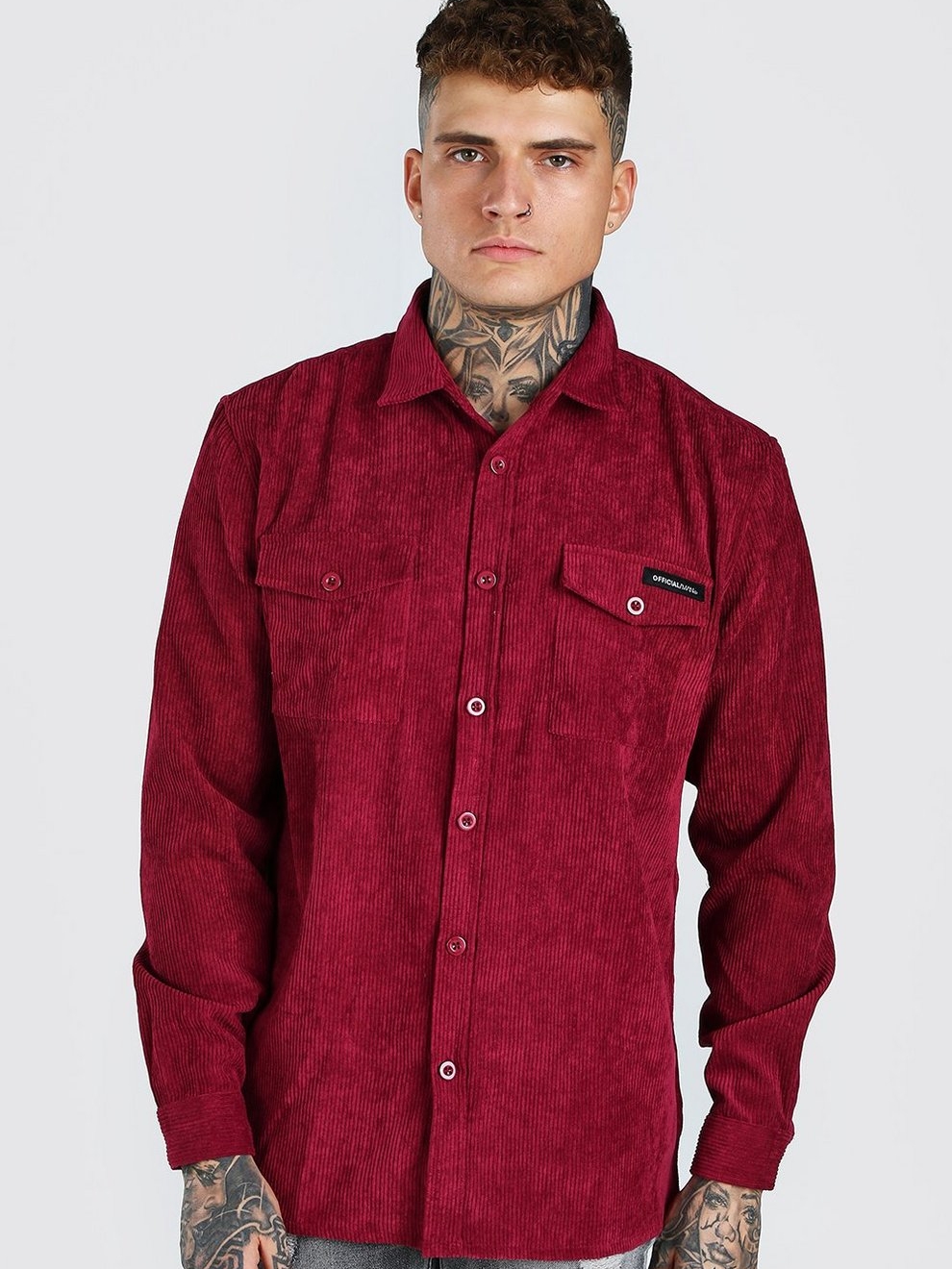 

Рубашка Boohoo bh06110199  Бордовая, Рубашка Boohoo bh06110199 M Бордовая